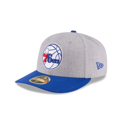 Philadelphia 76ers Gorra | New Era NBA Heather Low Profile 59fifty Fitted Cap Mexico - Grises